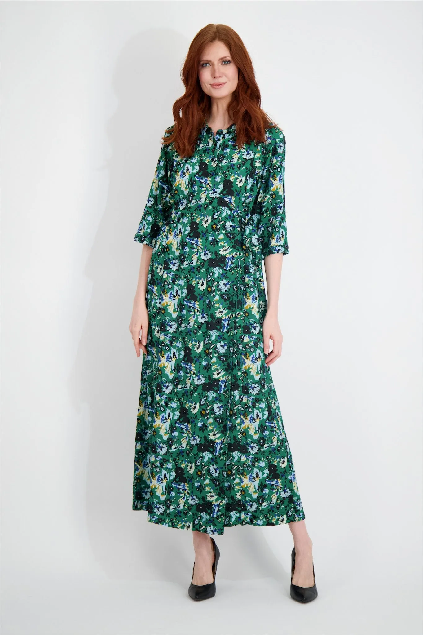 Pashmina Mock Wrap Over Maxi Print