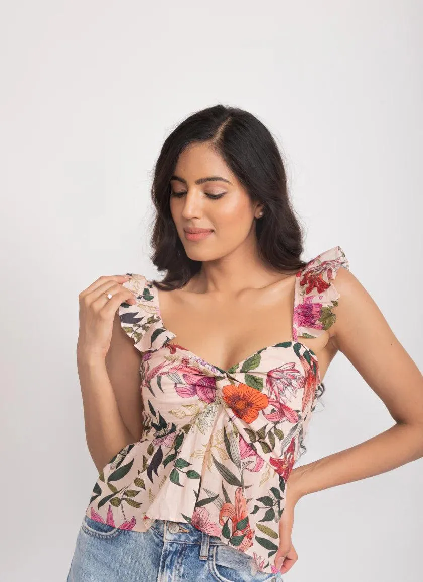 Poppy Knotted Top